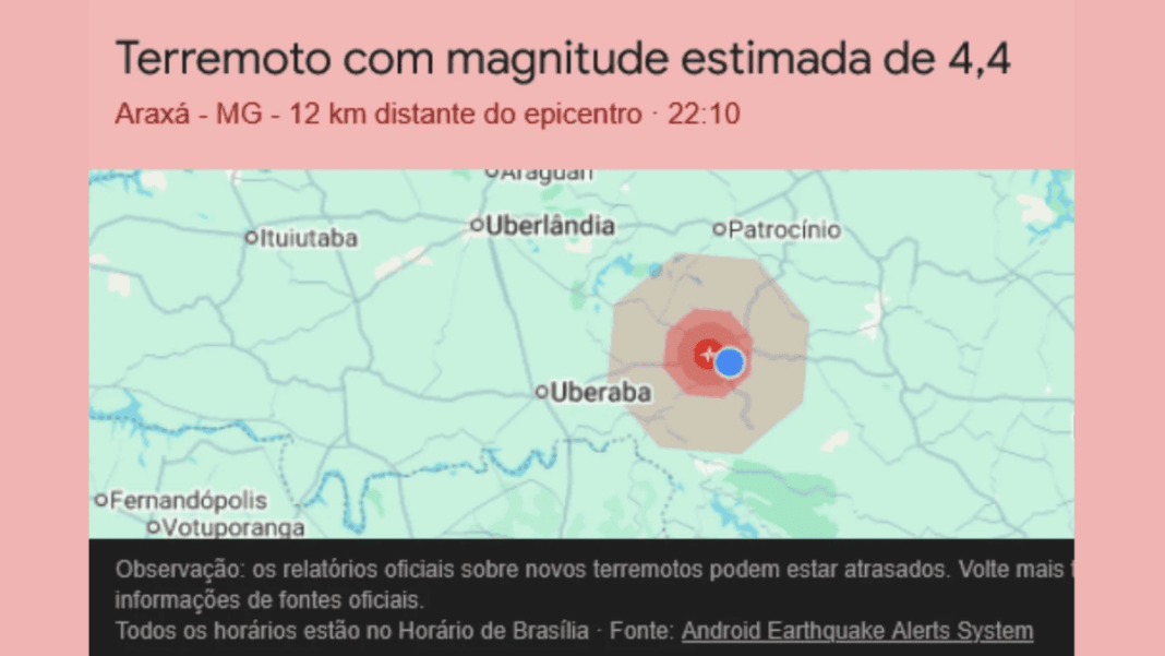 Terremoto de magnitude 4.4 atinge Araxá, em Minas Gerais, segundo Defesa Civil
