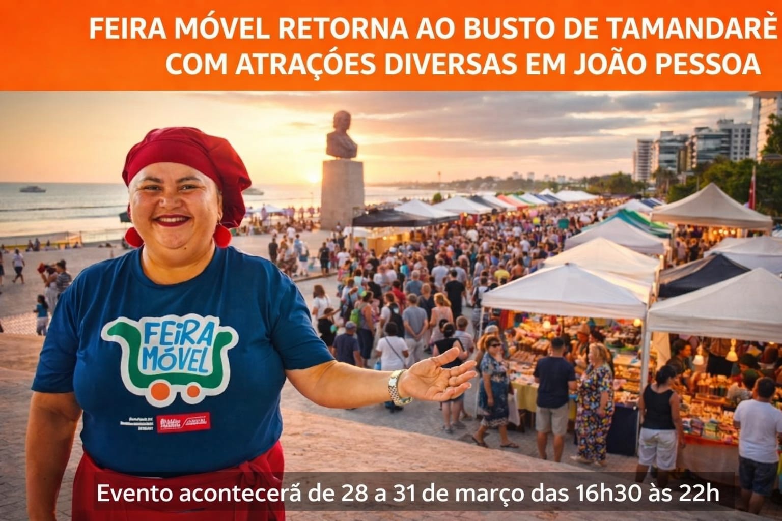 Feira Móvel retorna ao Busto de Tamandaré com diversidade de produtos e atrações em João Pessoa
